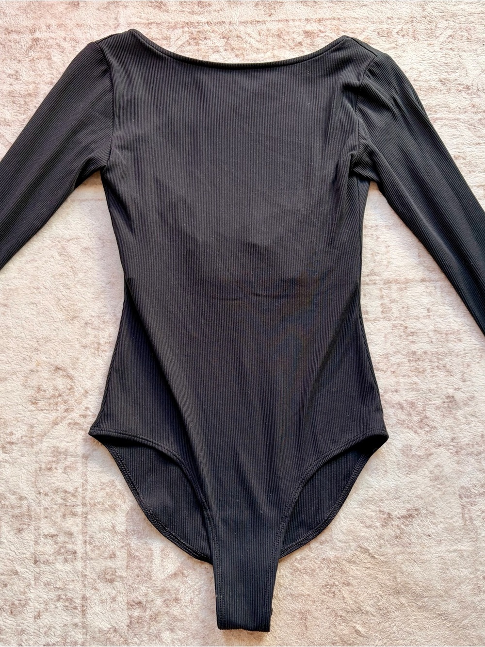 Women’s Black Long-Sleeve One-Piece Bodysuit